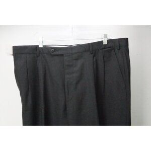 Burberry London Dark Gray Flannel Wool Dress Pants Trousers 60 EU Brand NEW